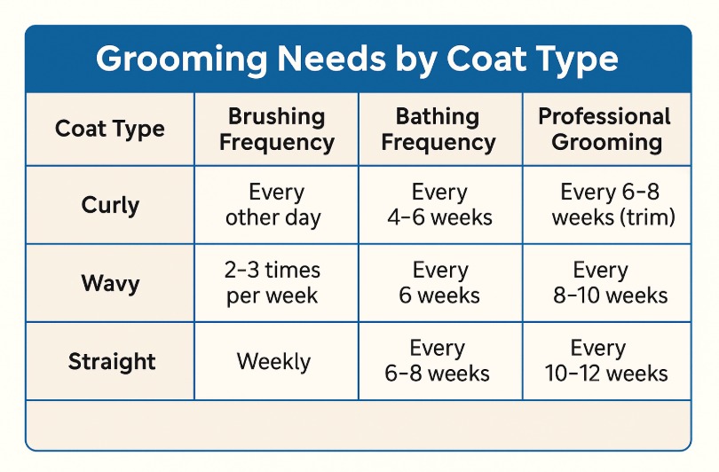 apricot goldendoodle Grooming Needs chart